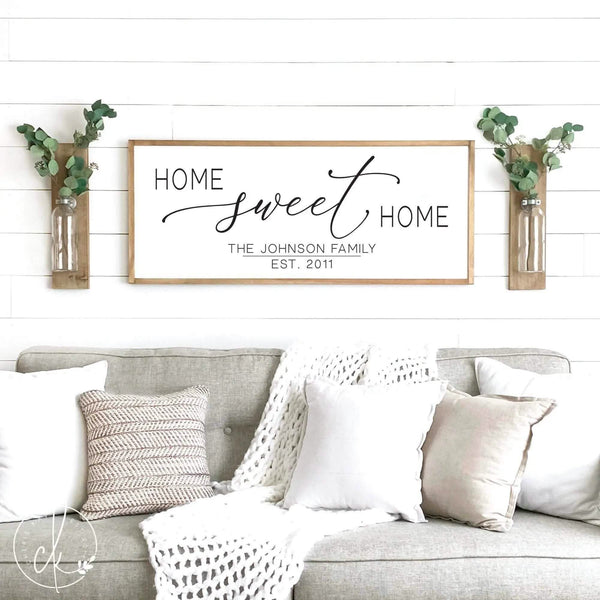 Home Sweet Home Cottage Roses Wooden Hanging Sign - Shabby Chic Indoor Decor (USA Made)