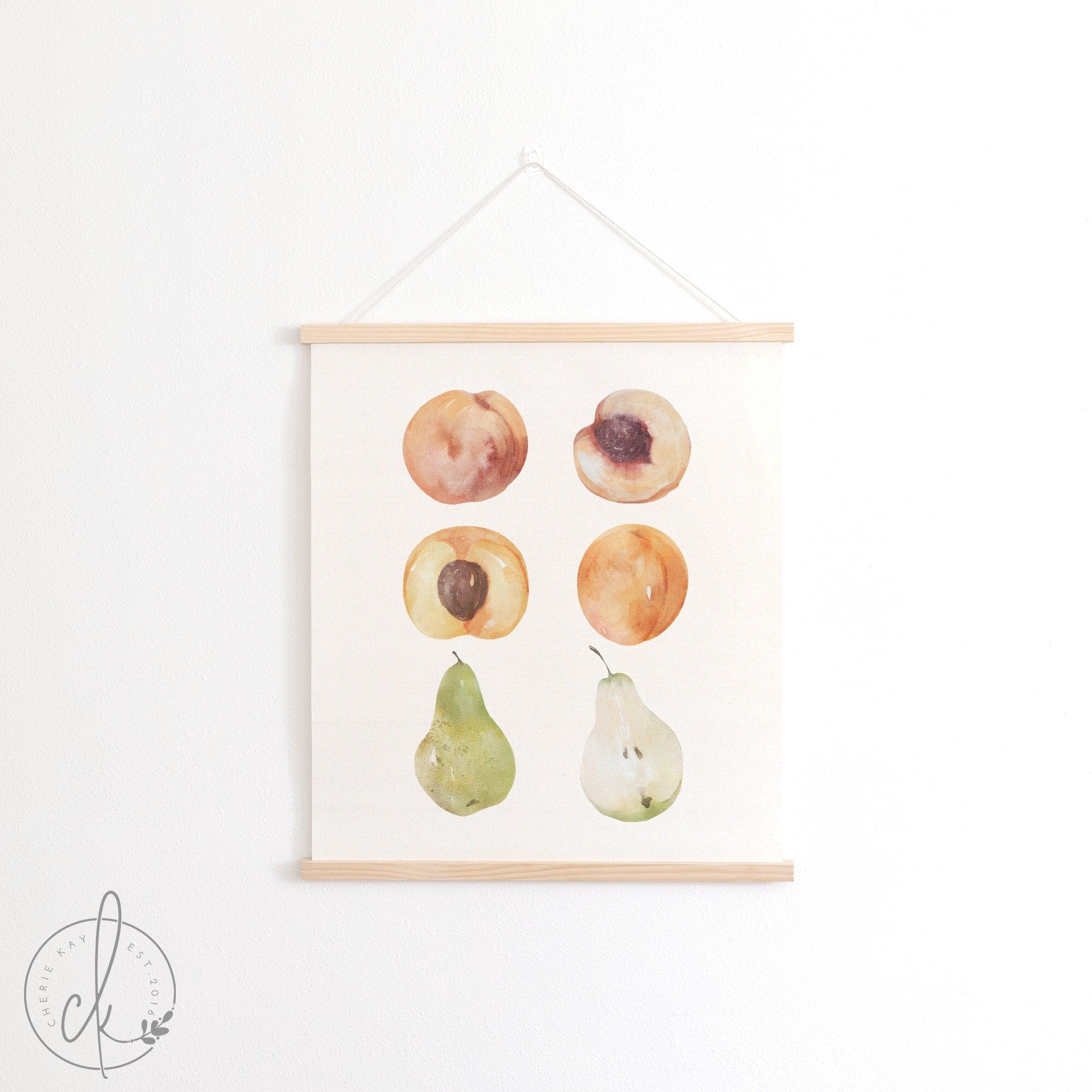 Fruit Art | Canvas Wall Art | Fruit Decor For Kitchen | Kitchen Wall Art | Watercolor Fruit Print | Kitchen And Dining | Fruit Sign