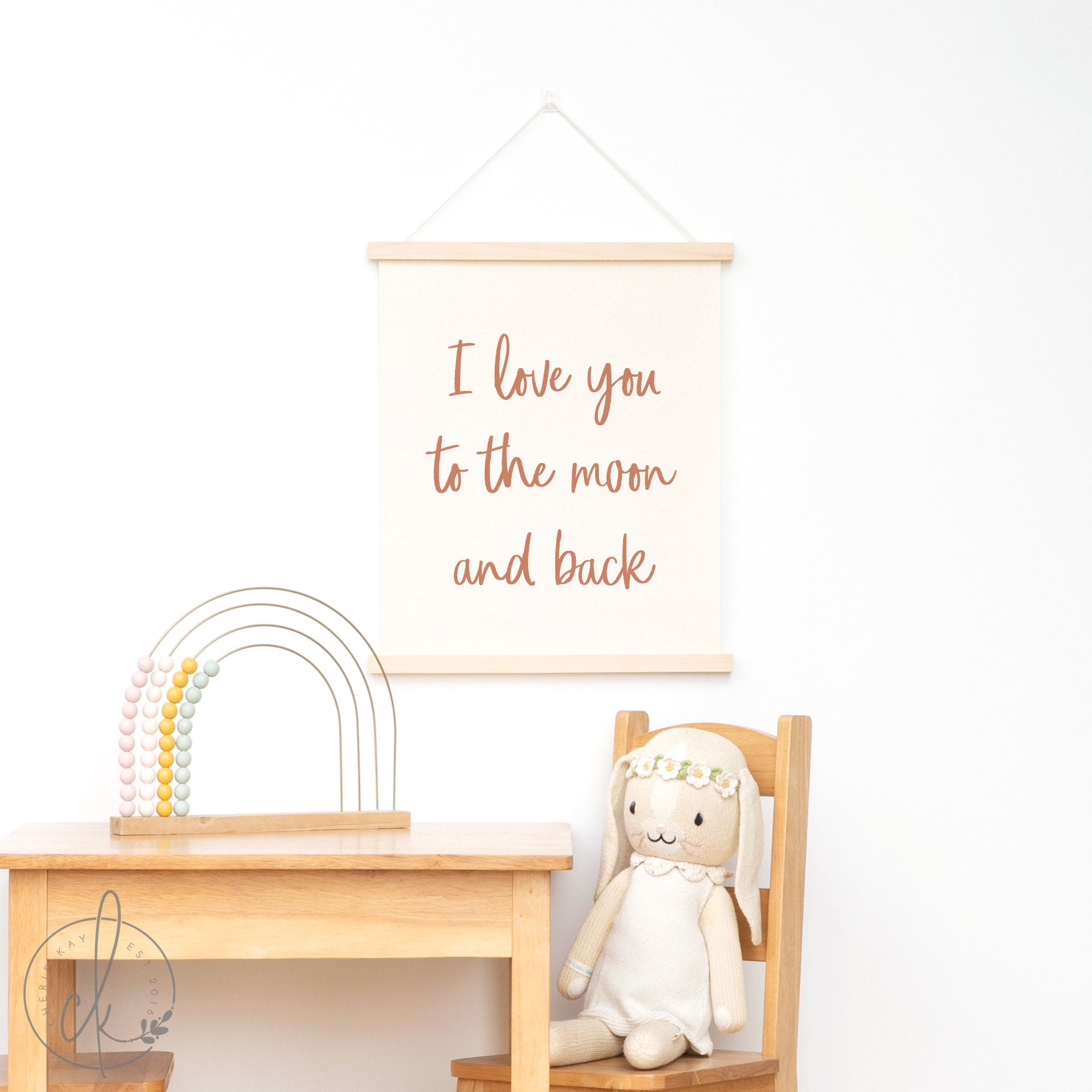 I Love You To The Moon And Back | Canvas Wall Hanging | Nursery Wall Decor | Kids Room Decor | New Baby Gift