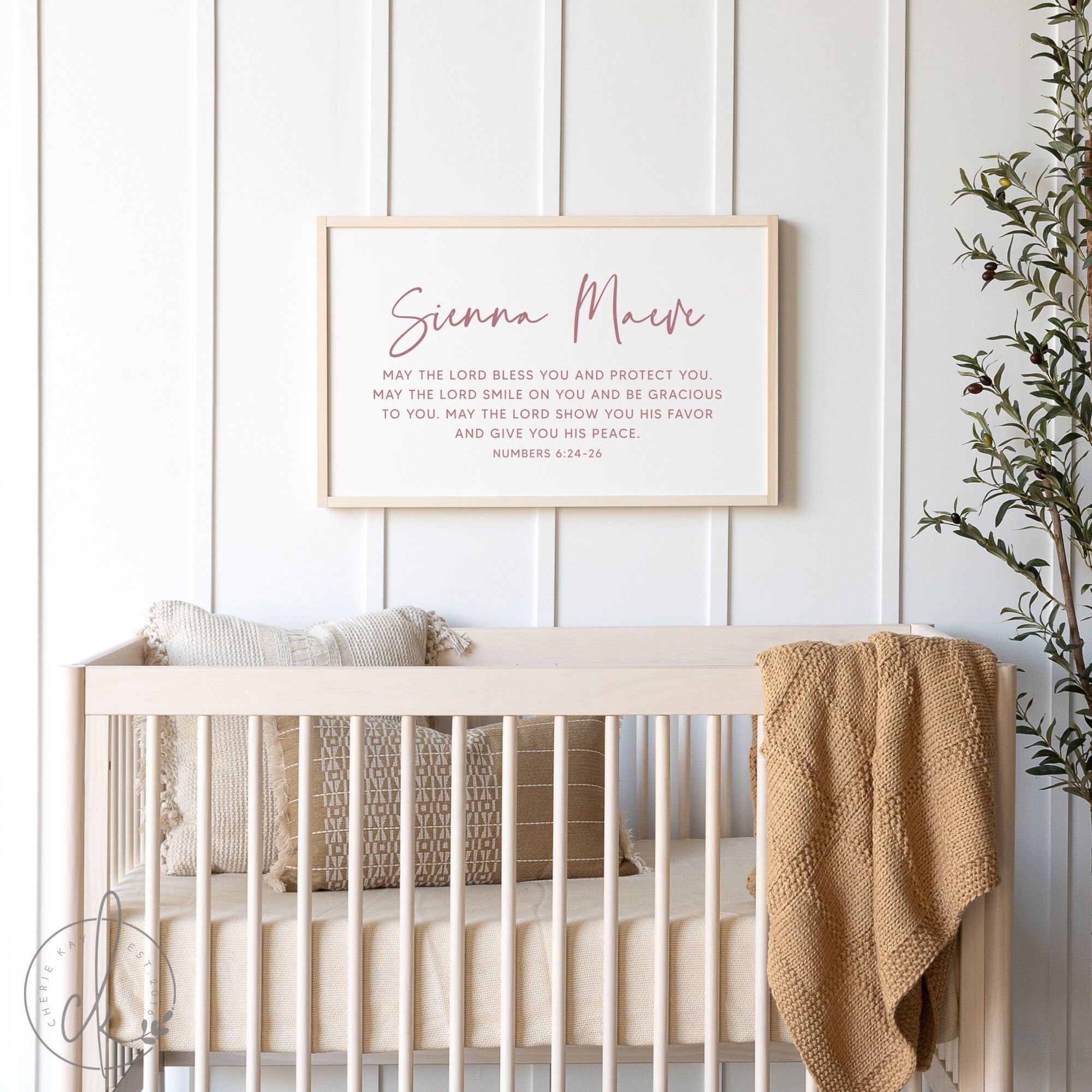 Personalized Nursery Name | Wood Framed Sign | Prayer Sign For Nursery