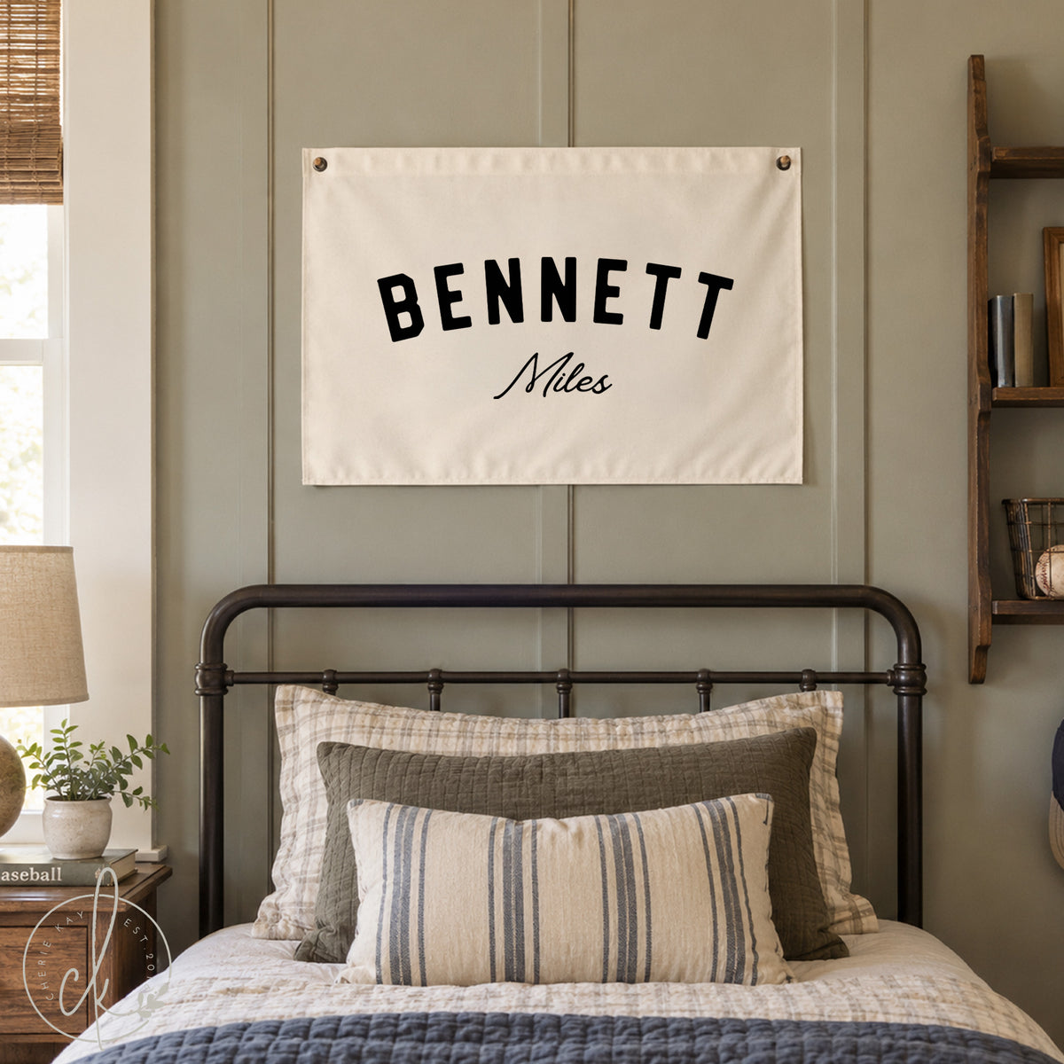 Personalized Canvas Name Flag | Bennett Miles | 10