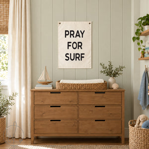 Pray for Surf Canvas Sign | Coastal Wall Art for Surfing Lovers | 28