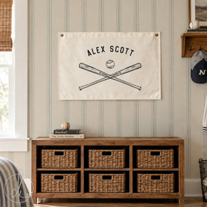 Personalized Baseball Wall Art | Custom Name Canvas Sign | 29