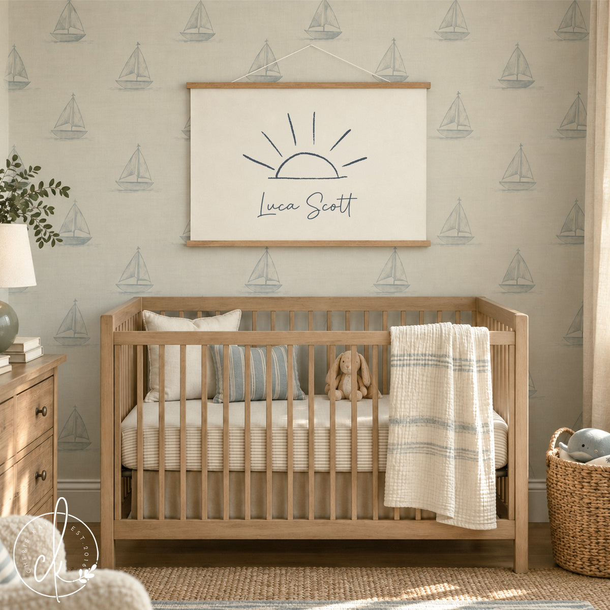 Sunshine Nursery Wall Art | Personalized Name Canvas Sign | Isla Bree | 31