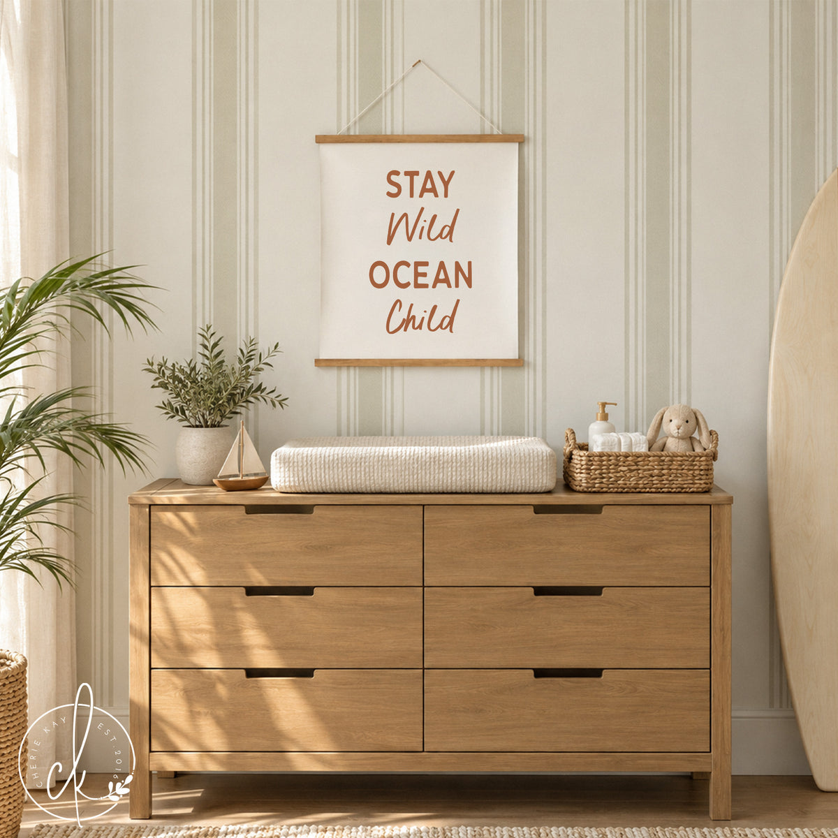 Stay Wild Ocean Child Nursery Wall Art | Beach Kids Room Art | 35
