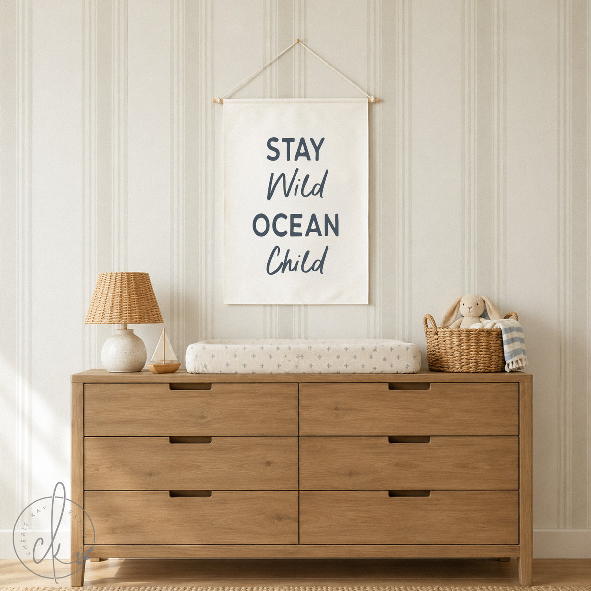 Stay Wild Ocean Child Nursery Wall Art | Beach Kids Room Art | 35