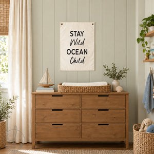 Stay Wild Ocean Child Nursery Wall Art | Beach Kids Room Art | 35