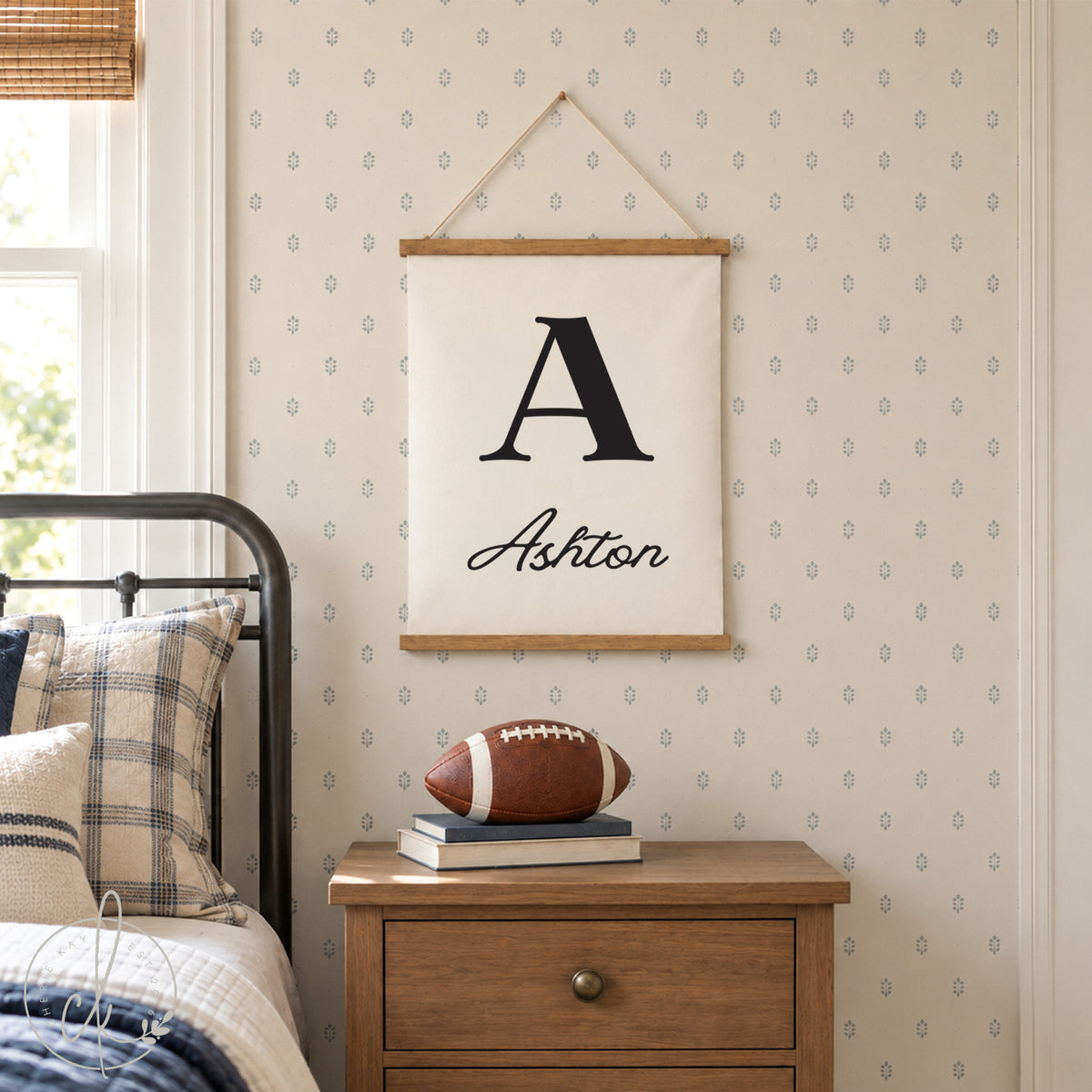 Personalized Nursery Canvas Sign with Custom Initial & Name | 38