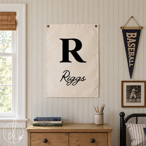 Personalized Nursery Canvas Sign with Custom Initial & Name | 38