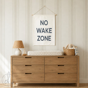 Coastal Nursery Wall Art | NO WAKE ZONE Canvas Sign | 45