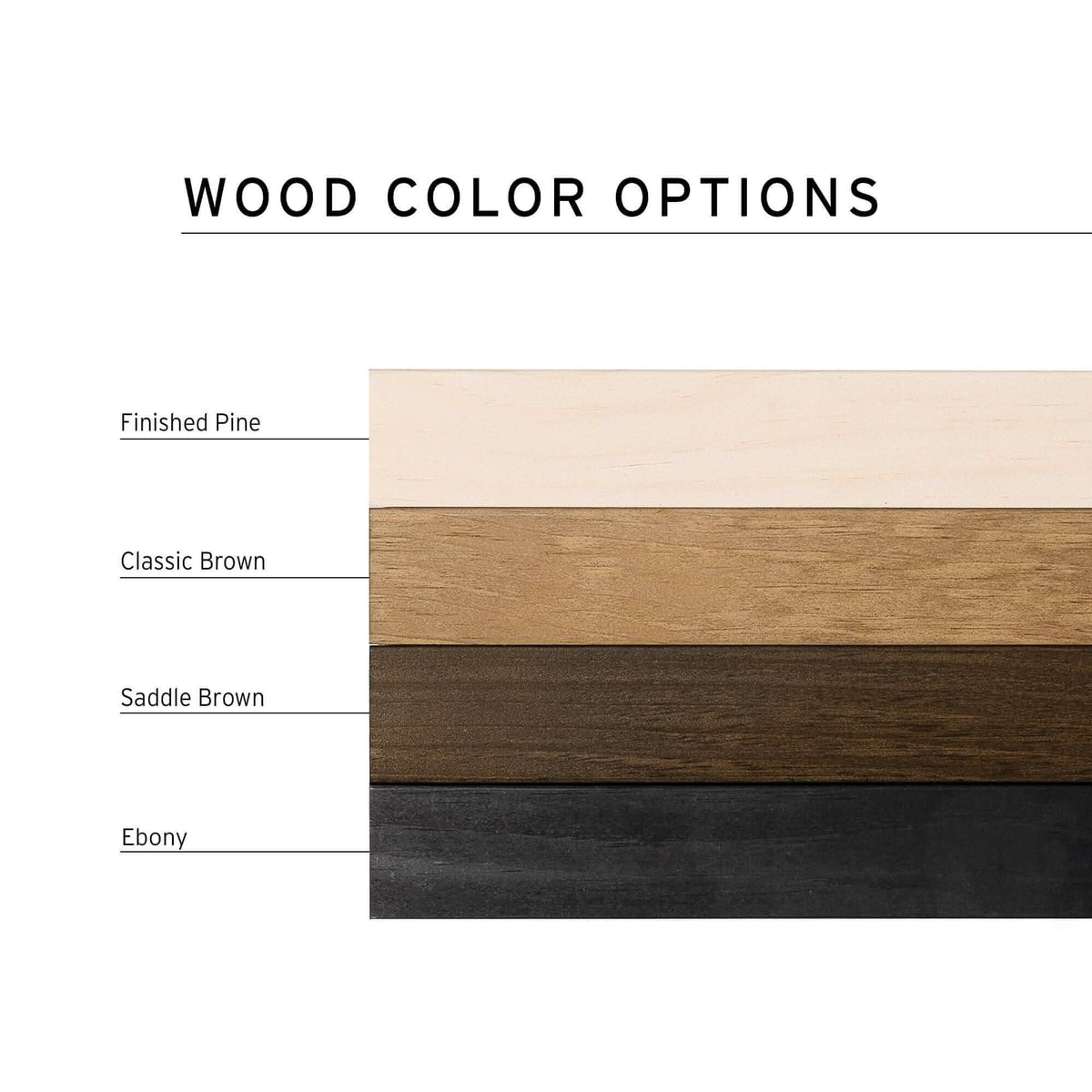 a wood color options chart for different types of wood