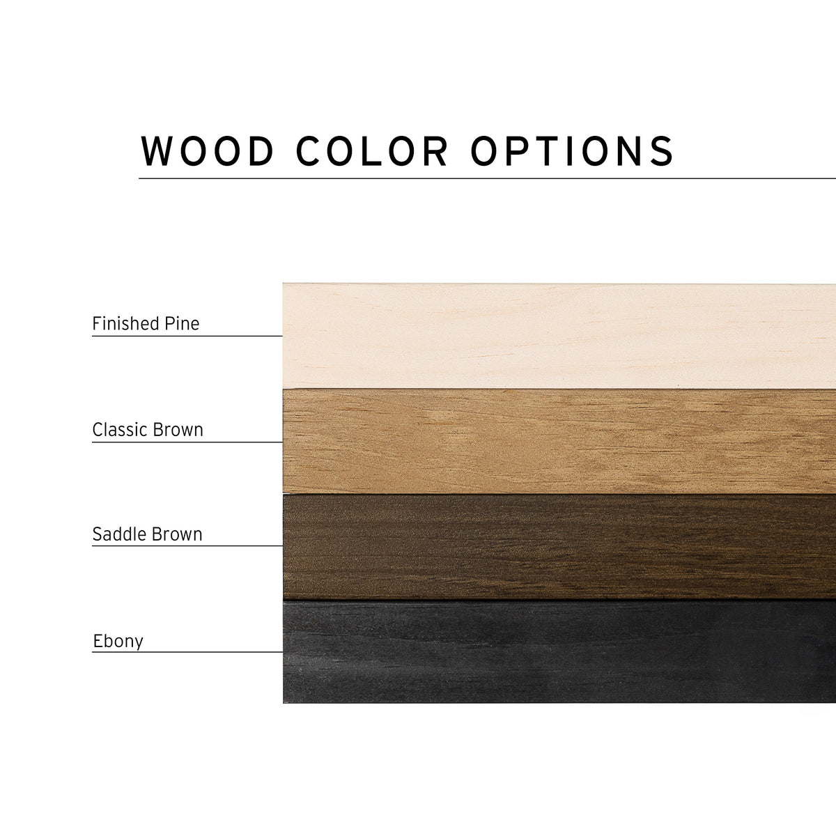 a wood color options chart for different types of wood