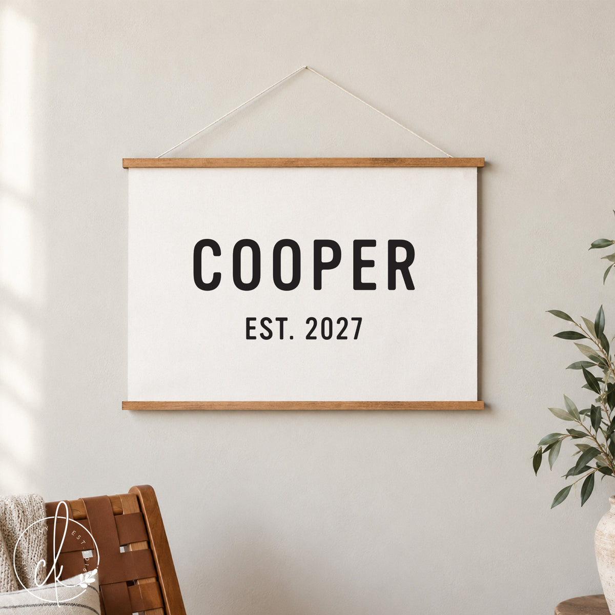 Personalized Family Name Canvas Sign | Custom Wall Decor Established Date Sign | 78