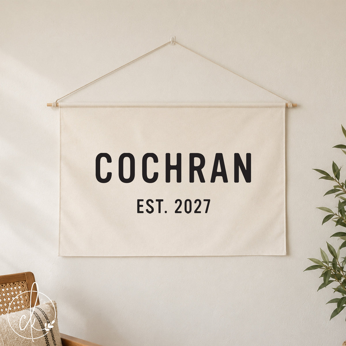 Personalized Family Name Canvas Sign | Custom Wall Decor Established Date Sign | 78
