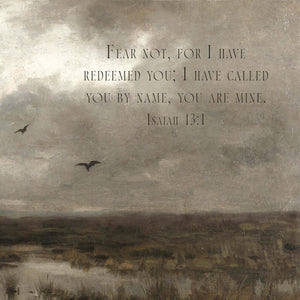 Oversized Vintage Landscape Print with Bible Verse | T60