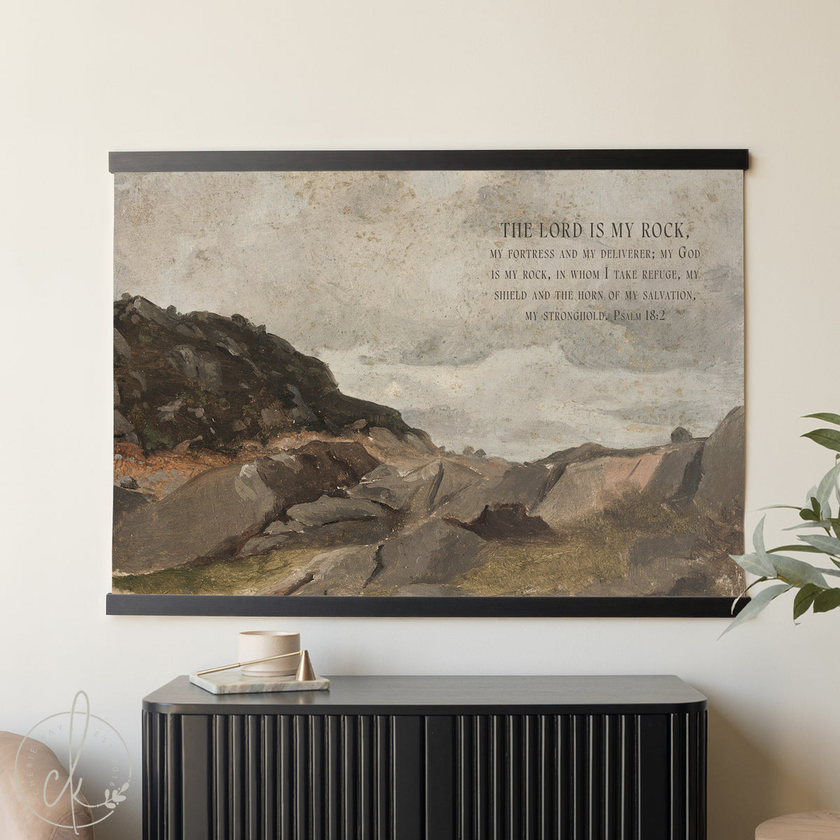 Christian Wall Art | Large Psalm 18:2 Canvas Tapestry | T37