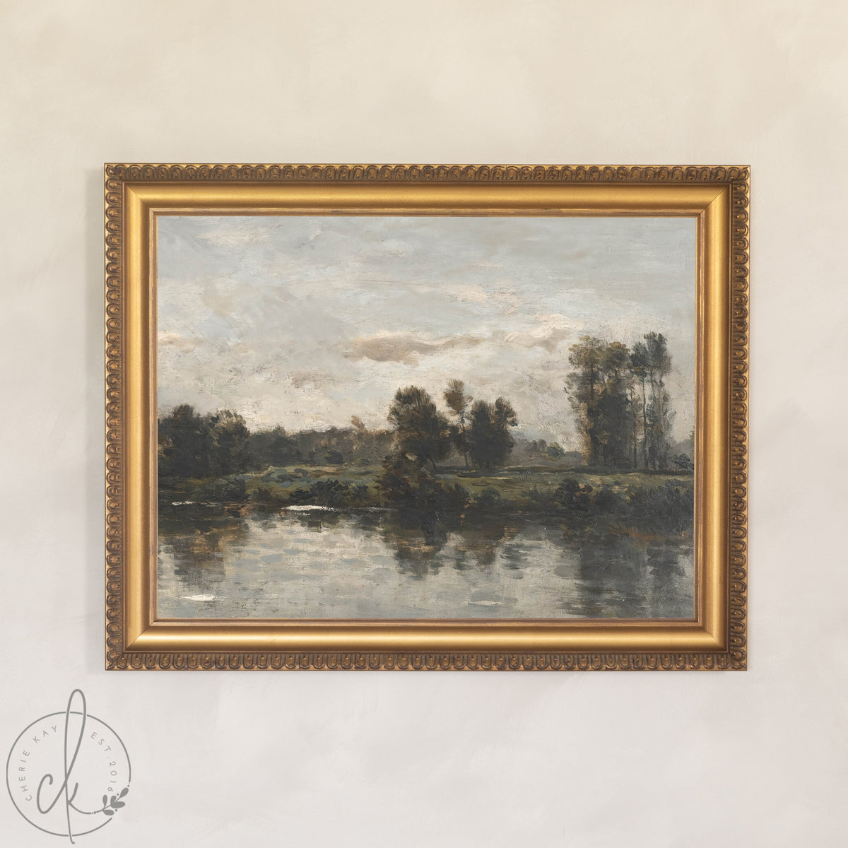 Framed Vintage Oil Painting | Landscape Wall Art With Antique Gold Frame | N115