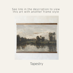 Framed Vintage Oil Painting | Landscape Wall Art With Antique Gold Frame | N115