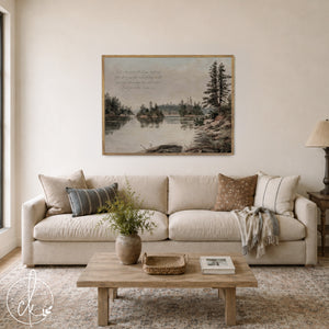 Lake Wall Art | Framed Nature Landscape with Proverbs 3:5-6 | N196