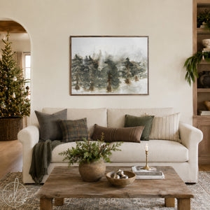 Pine Tree Wall Art | Winter Landscape Painting | Large Framed Canvas | N200