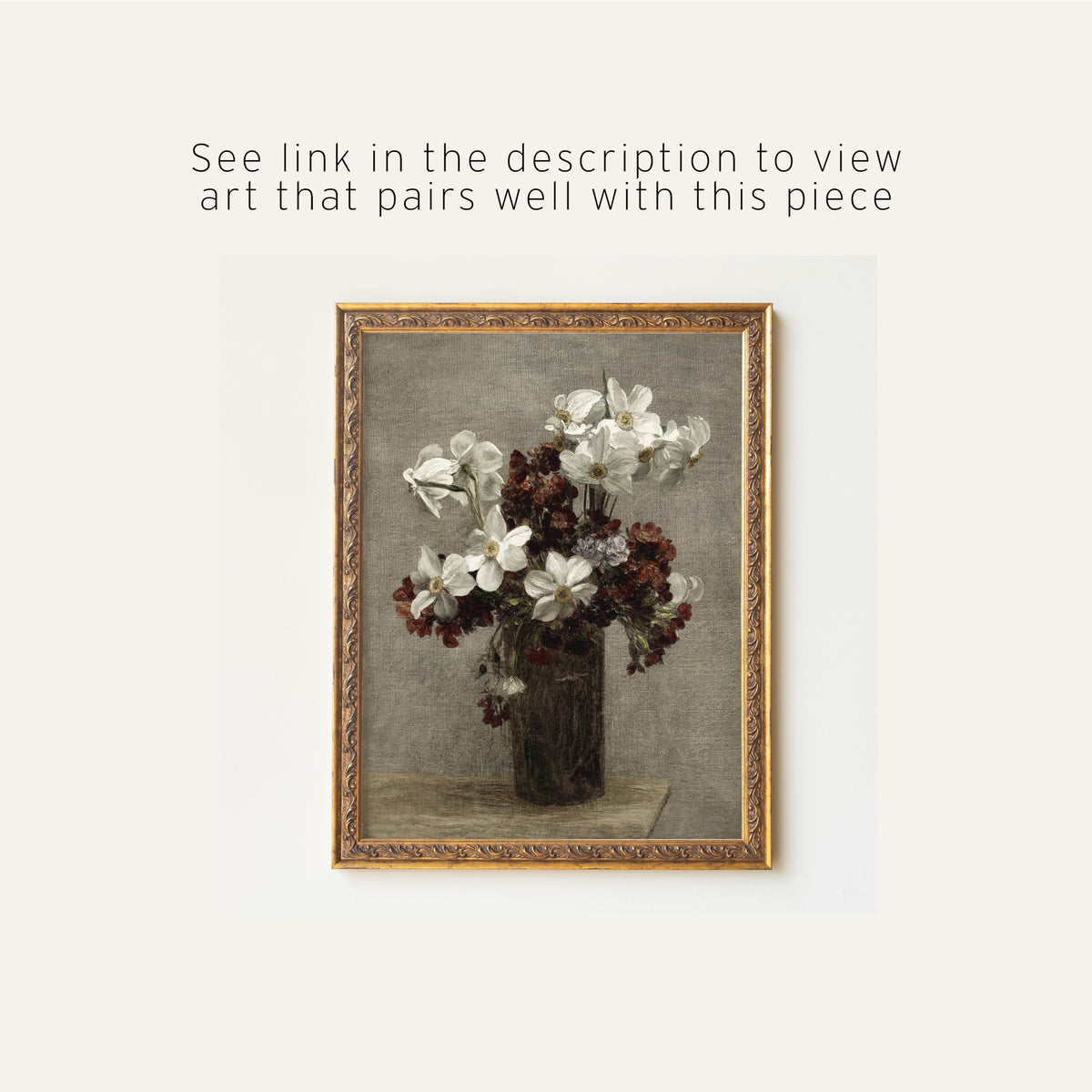 Vintage Botanical Painting | Flower Bouquet Wall Art | N206