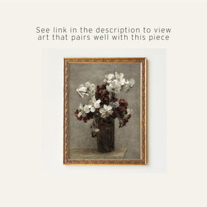 Vintage Botanical Painting | Flower Bouquet Wall Art | N206