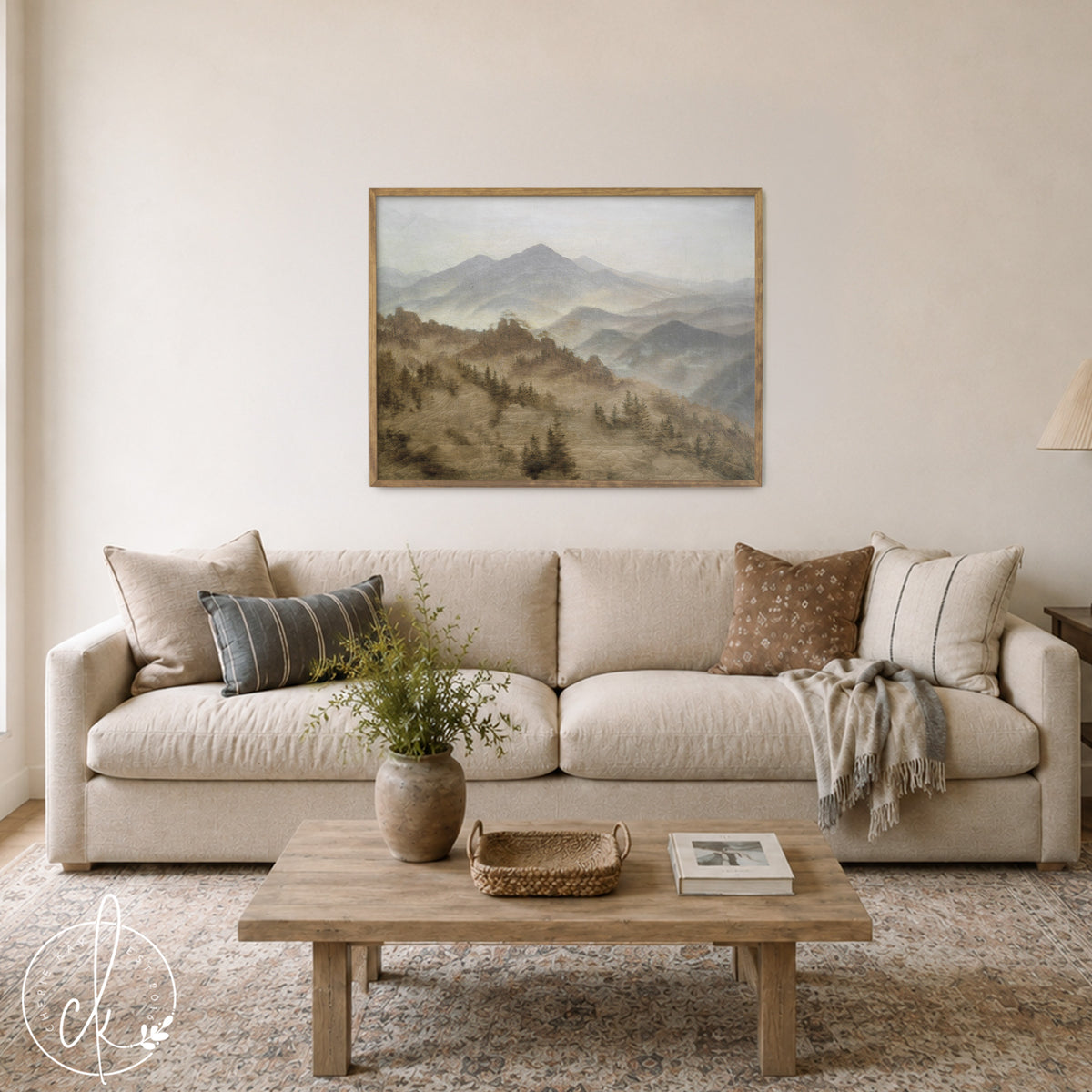 Mountain Scene Painting | Framed Landscape Canvas Art  | N229