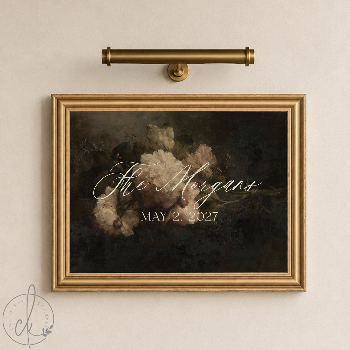 Wedding Welcome Sign | Custom Family Name Sign | Framed Floral Wedding Decor | N233
