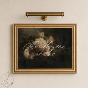 Wedding Welcome Sign | Custom Family Name Sign | Framed Floral Wedding Decor | N233