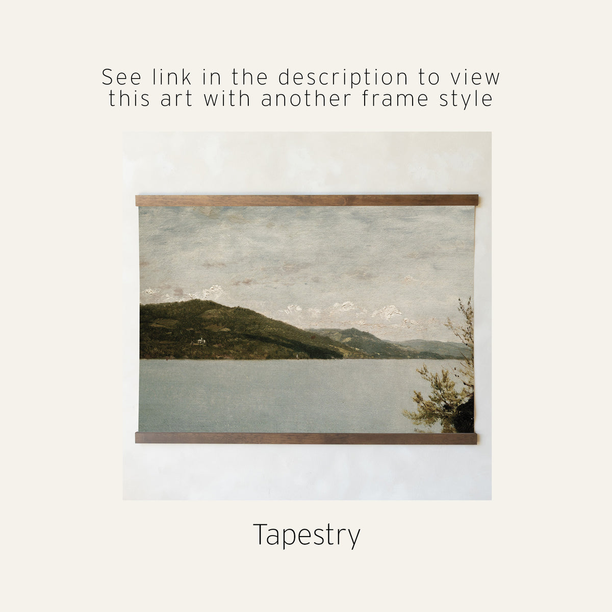 Lake Mountain Wall Art Print | Vintage Oil Painting | N56