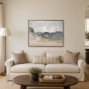 Christian Home Decor | Watercolor Mountain Painting | N77