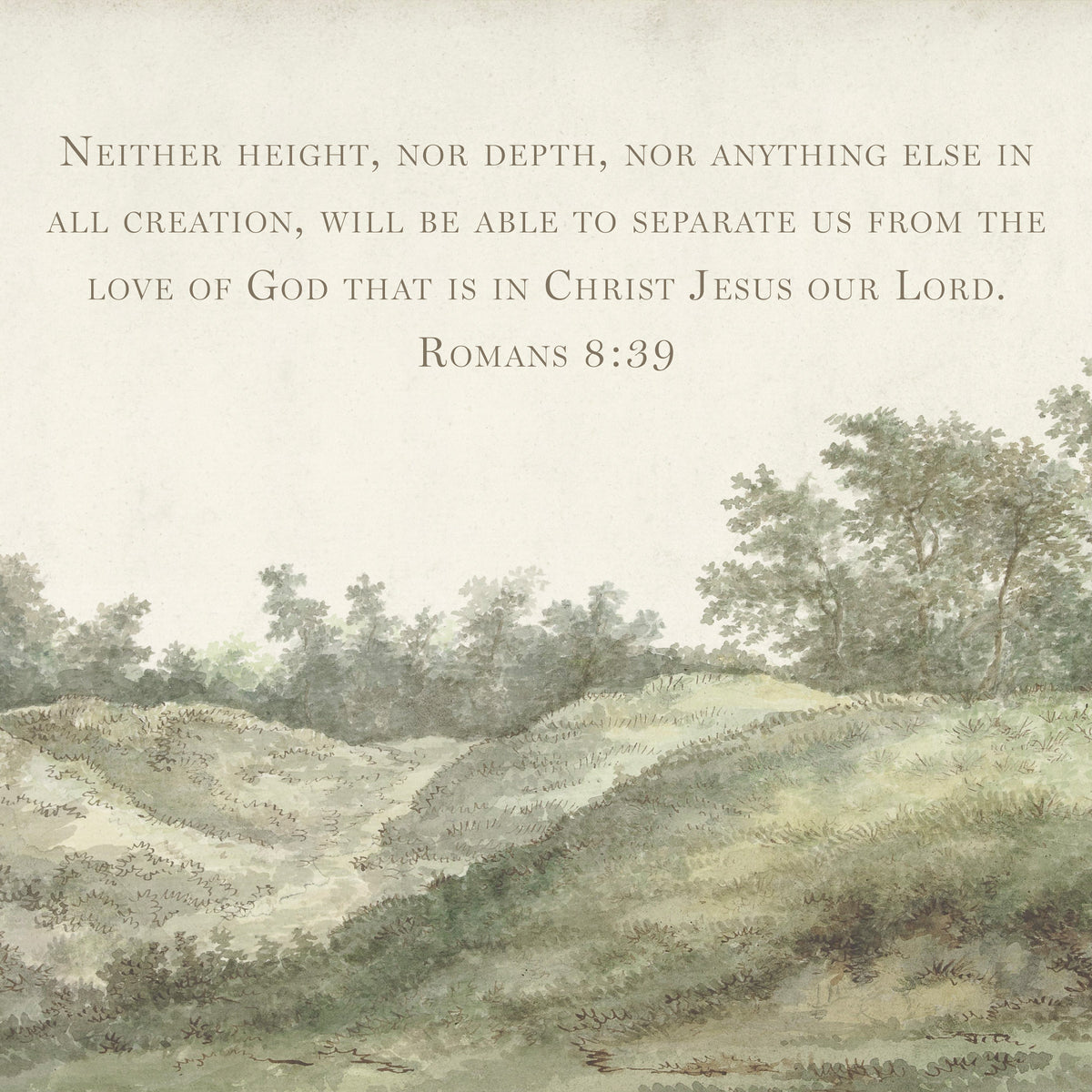 Romans 8:39 Christian Canvas Tapestry | Large Bible Verse Wall Art | T68