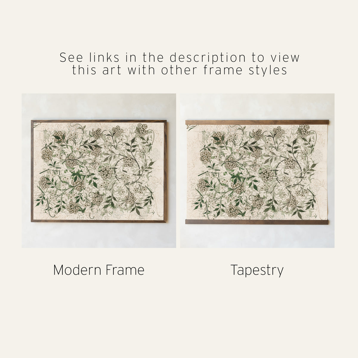 Framed Vintage Wall Decor | Botanical Textile Art | N87