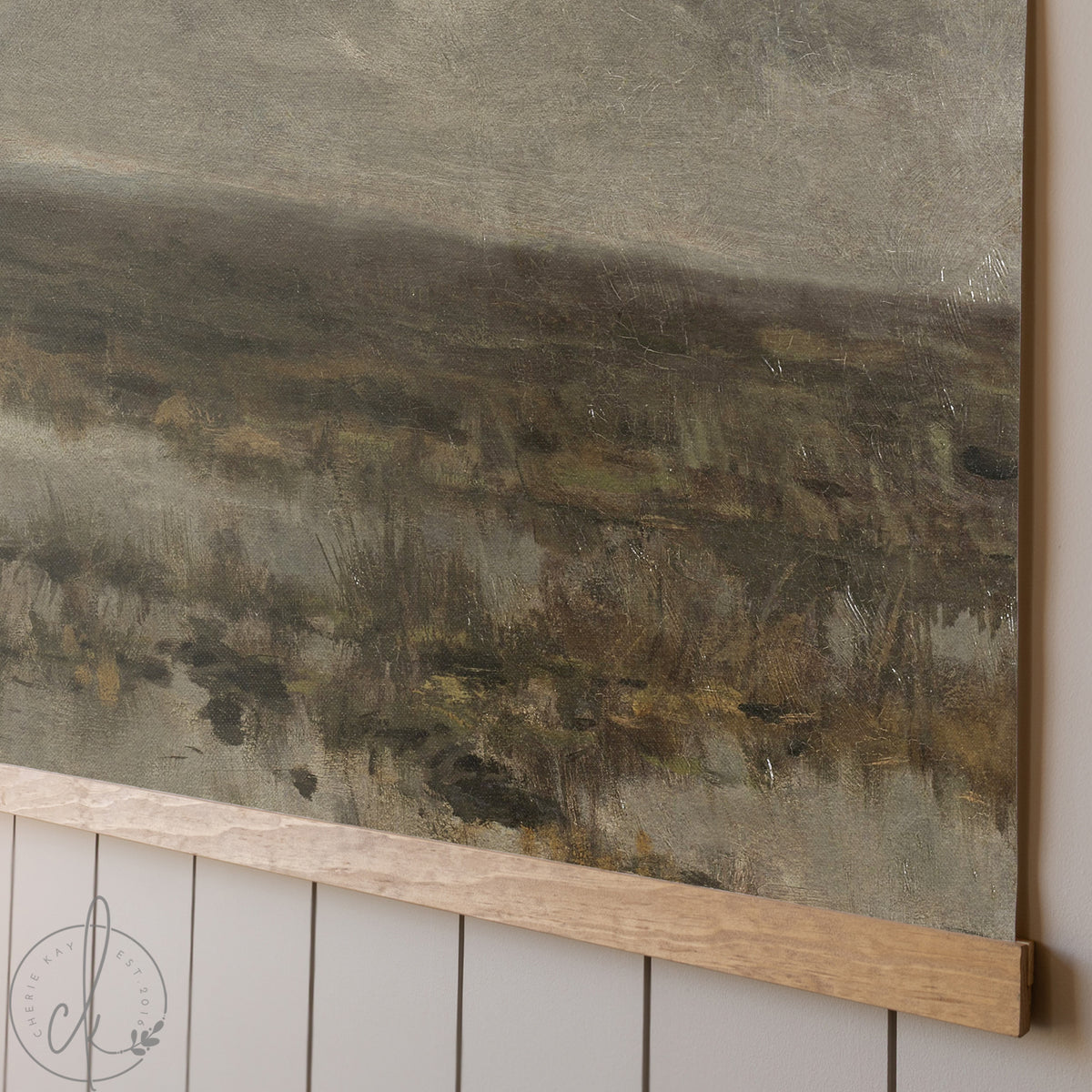 Oversized Vintage Landscape Print with Bible Verse | T60