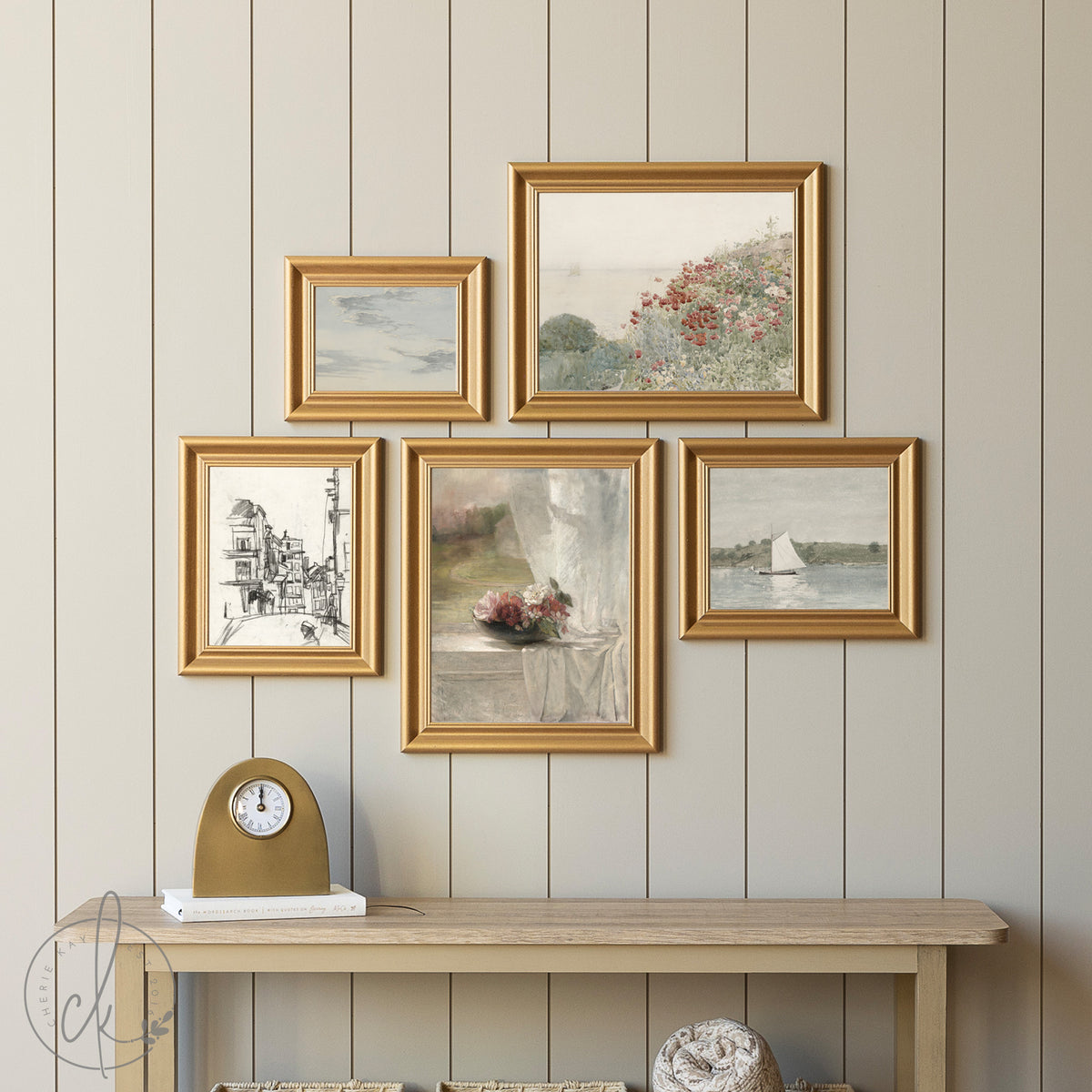 Vintage Coastal &amp; Botanical Gallery Wall Art Set | G20