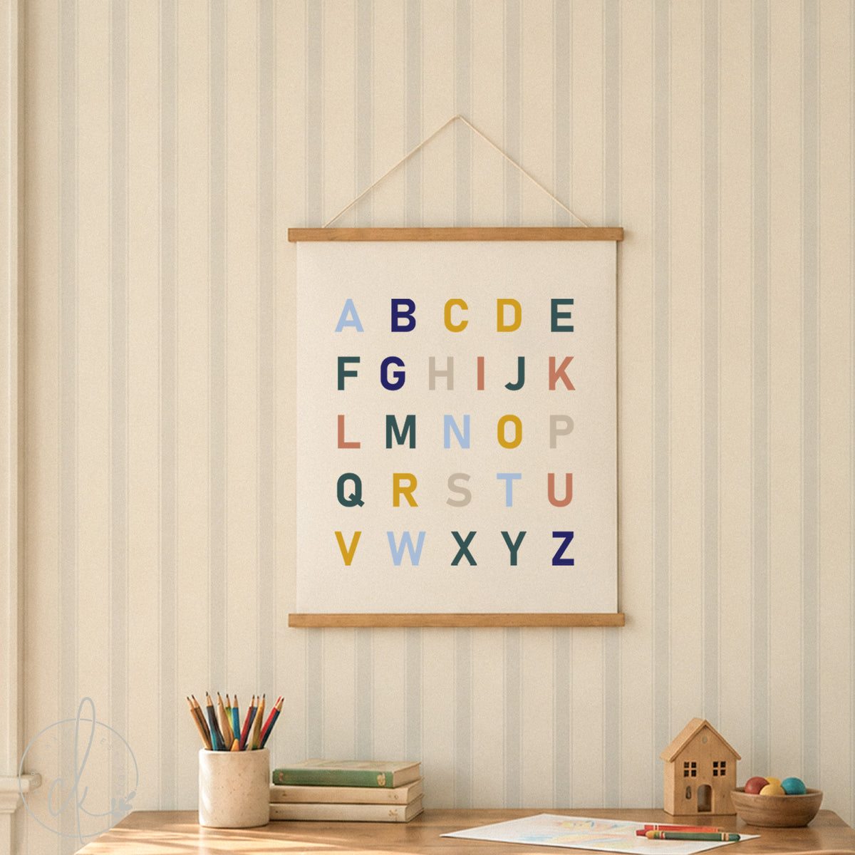 ABC sign | Alphabet Hanging Canvas | fabric wall hanging | kids room decor | playroom wall decor | classroom decor