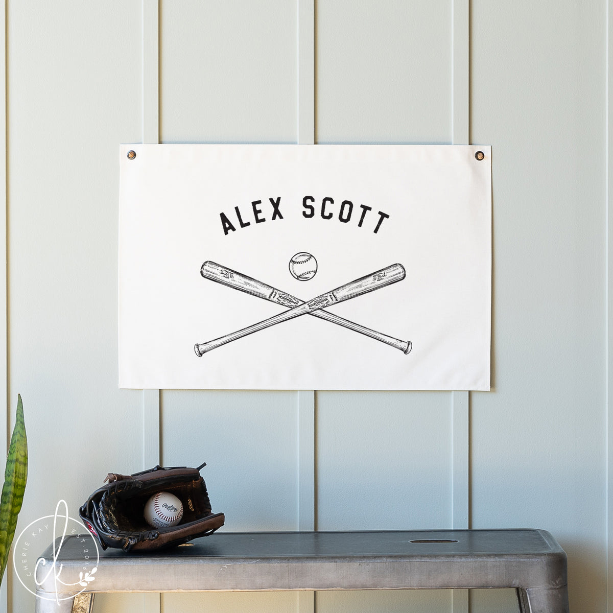 Personalized Baseball Wall Art | Custom Name Canvas Sign | 29