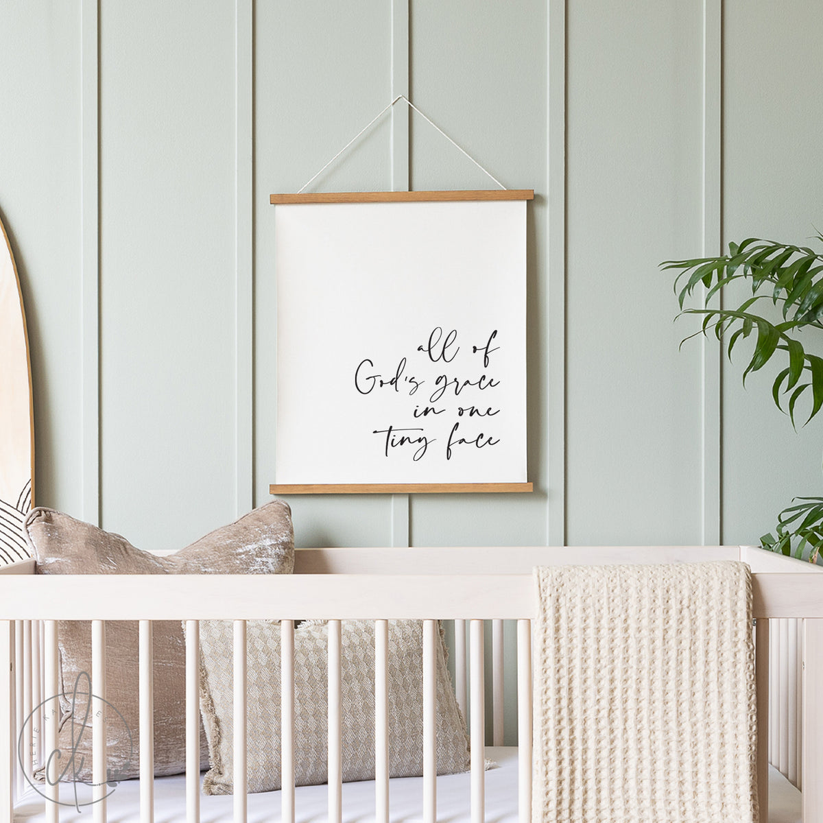 All of God's Grace in One Tiny Face | Neutral Nursery Decor | 24
