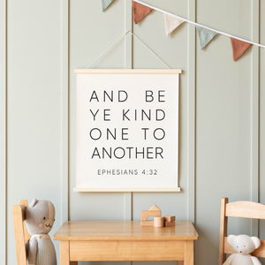 And Be Ye Kind One to Another Canvas Sign | Ephesians 4:32 Bible Verse Wall Art | 72
