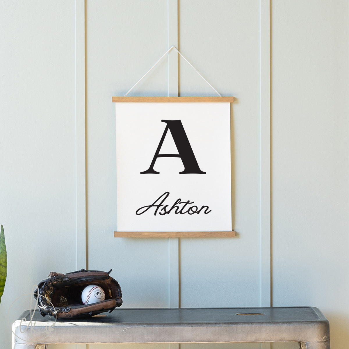 Personalized Nursery Canvas Sign with Custom Initial &amp; Name | 38