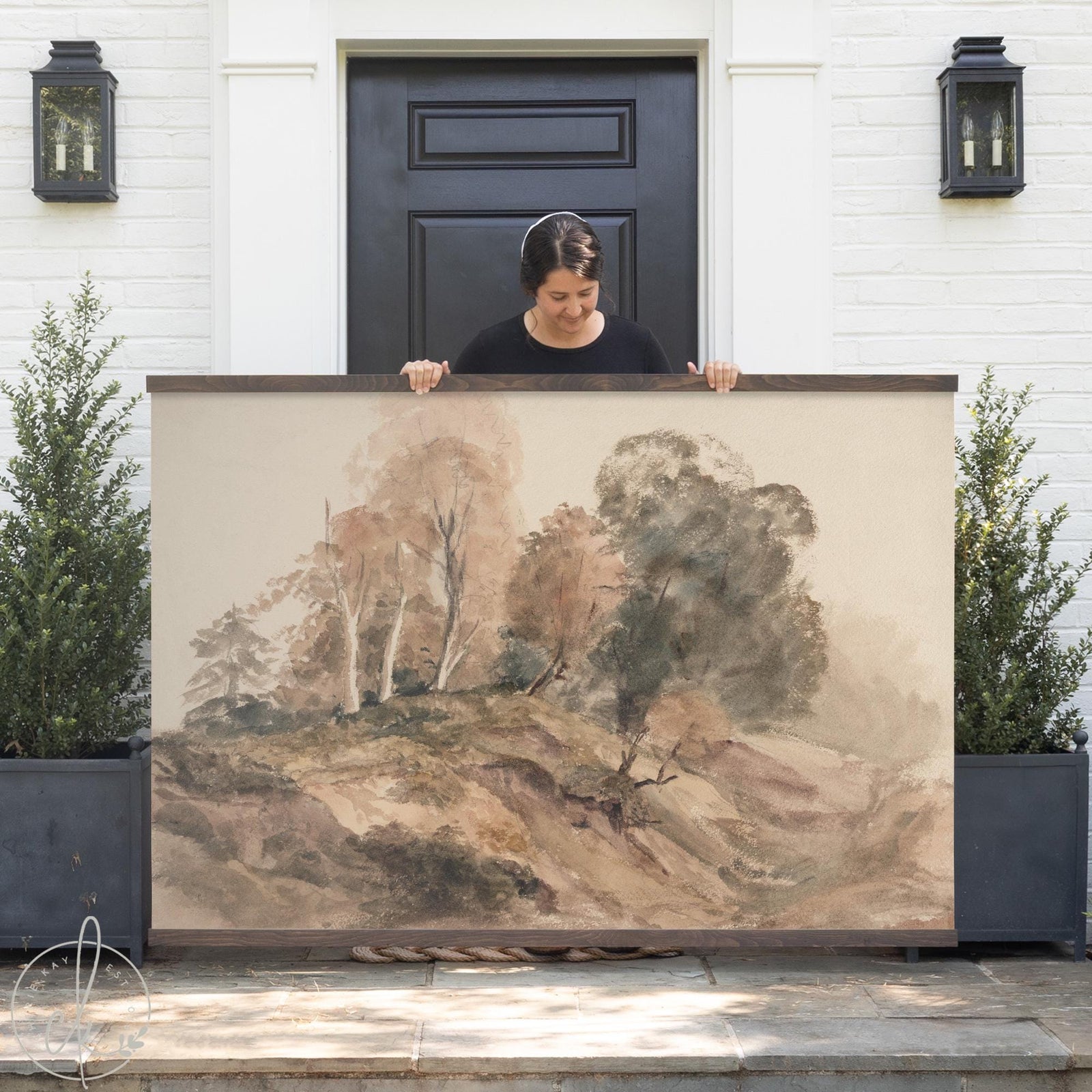 Autumn Landscape Painting | Fall Canvas Wall Art | Large Fall Wall Art | Earth Tone Nature Decor | Canvas Tapestry for Home Decor | T83