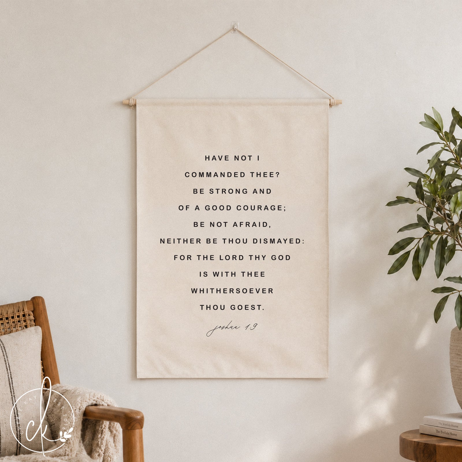 Be Strong And Courageous | Canvas Art | Joshua 1:9 | Bible Verse Wall Art | Christian Wall Art | Living Room Decor