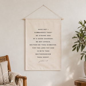 Be Strong And Courageous | Canvas Art | Joshua 1:9 | Bible Verse Wall Art | Christian Wall Art | Living Room Decor