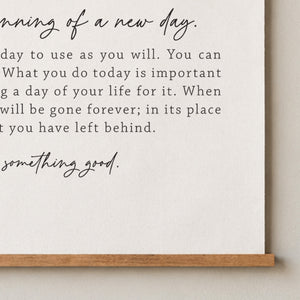 This Is The Beginning Of A New Day