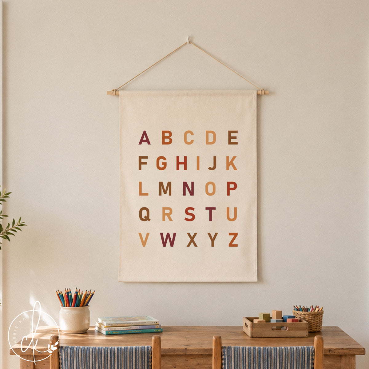 Boho Alphabet Canvas | Fabric Wall Hanging | Kids Room Decor | Playroom Wall Decor | Classroom Decor | Home School Decor