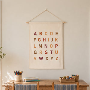 Boho Alphabet Canvas | Fabric Wall Hanging | Kids Room Decor | Playroom Wall Decor | Classroom Decor | Home School Decor