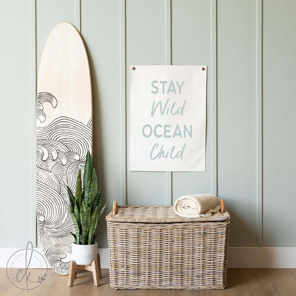 Stay Wild Ocean Child Nursery Wall Art | Beach Kids Room Art | 35