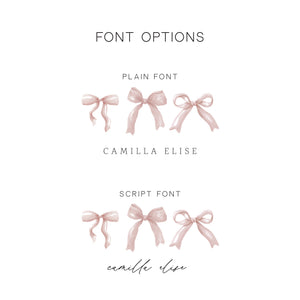 Personalized Nursery Canvas Sign with Pink Bows | Camilla | 75
