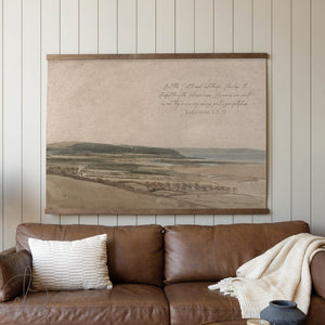 Coastal Landscape Tapestry with Scripture | Huge Canvas Print | T24