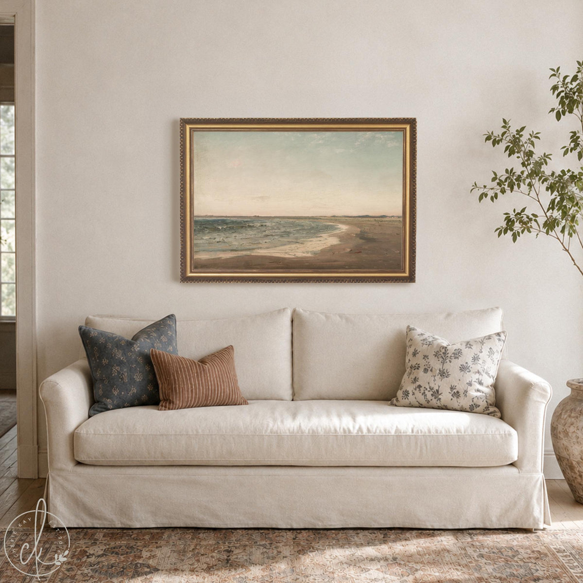 Scripture Wall Art | Isaiah 43:2 Beach Landscape Painting | N20
